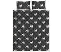 Black Bull Terrier Pattern Print Quilt Bed Set