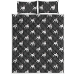 Black Bull Terrier Pattern Print Quilt Bed Set