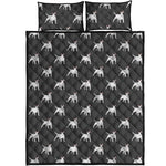 Black Bull Terrier Pattern Print Quilt Bed Set
