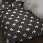 Black Bull Terrier Pattern Print Quilt Bed Set