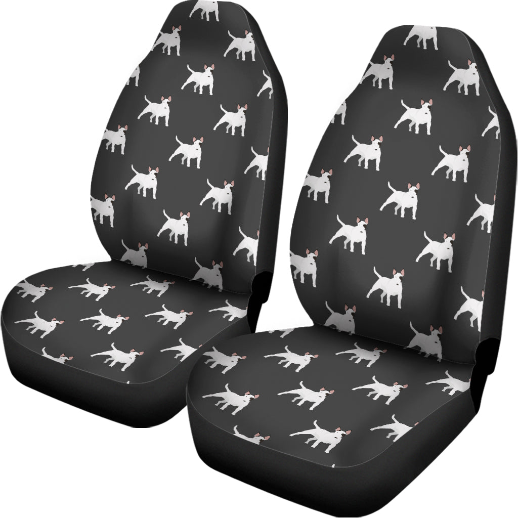 Black Bull Terrier Pattern Print Universal Fit Car Seat Covers