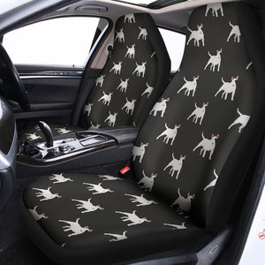 Black Bull Terrier Pattern Print Universal Fit Car Seat Covers