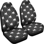 Black Bull Terrier Pattern Print Universal Fit Car Seat Covers