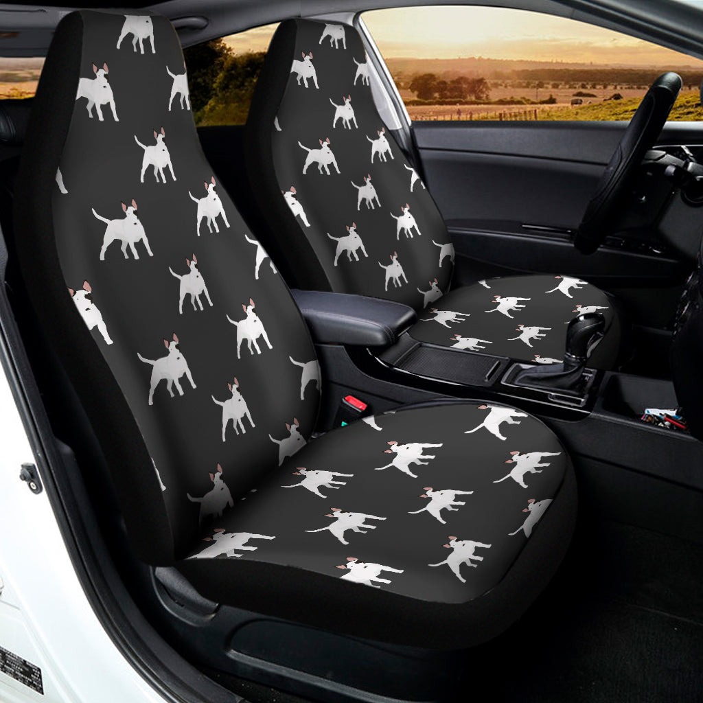 Black Bull Terrier Pattern Print Universal Fit Car Seat Covers