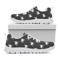 Black Bull Terrier Pattern Print White Running Shoes