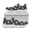 Black Bull Terrier Pattern Print White Sneakers