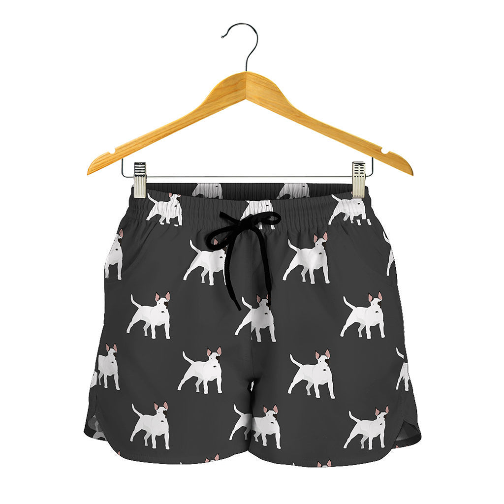 Black Bull Terrier Pattern Print Women's Shorts