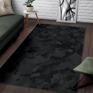 Black Camouflage Print Area Rug GearFrost