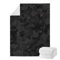 Black Camouflage Print Blanket