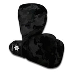 Black Camouflage Print Boxing Gloves