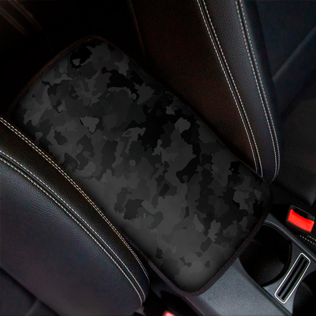 Black Camouflage Print Car Center Console Cover