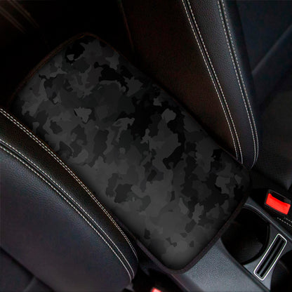 Black Camouflage Print Car Center Console Cover