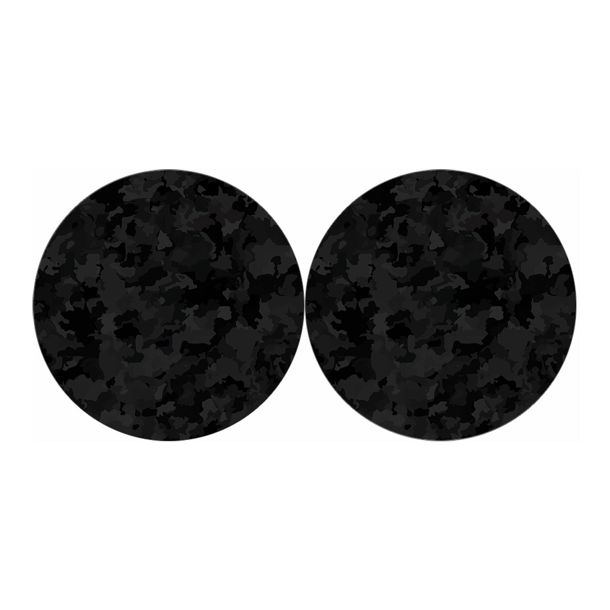 Black Camouflage Print Car Coasters