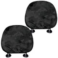 Black Camouflage Print Car Headrest Covers