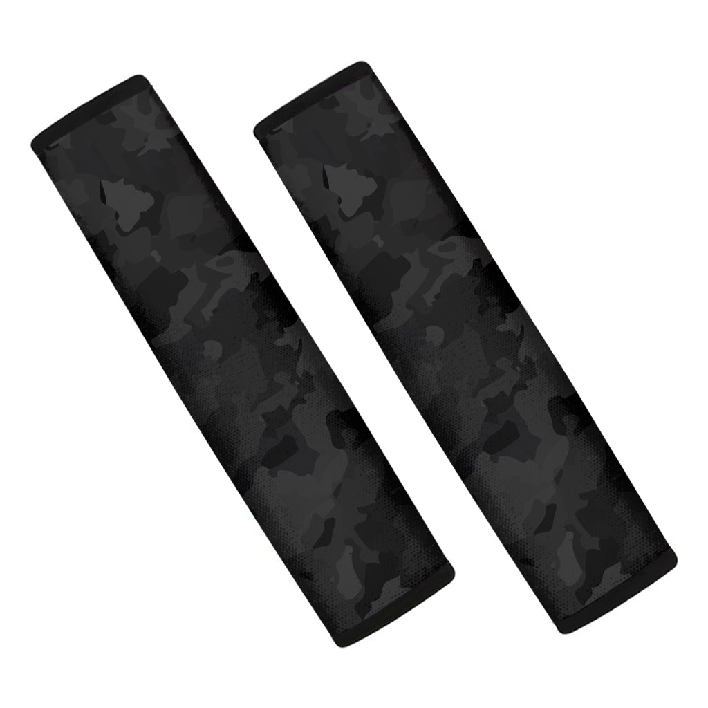 Black Camouflage Print Car Seat Belt Covers