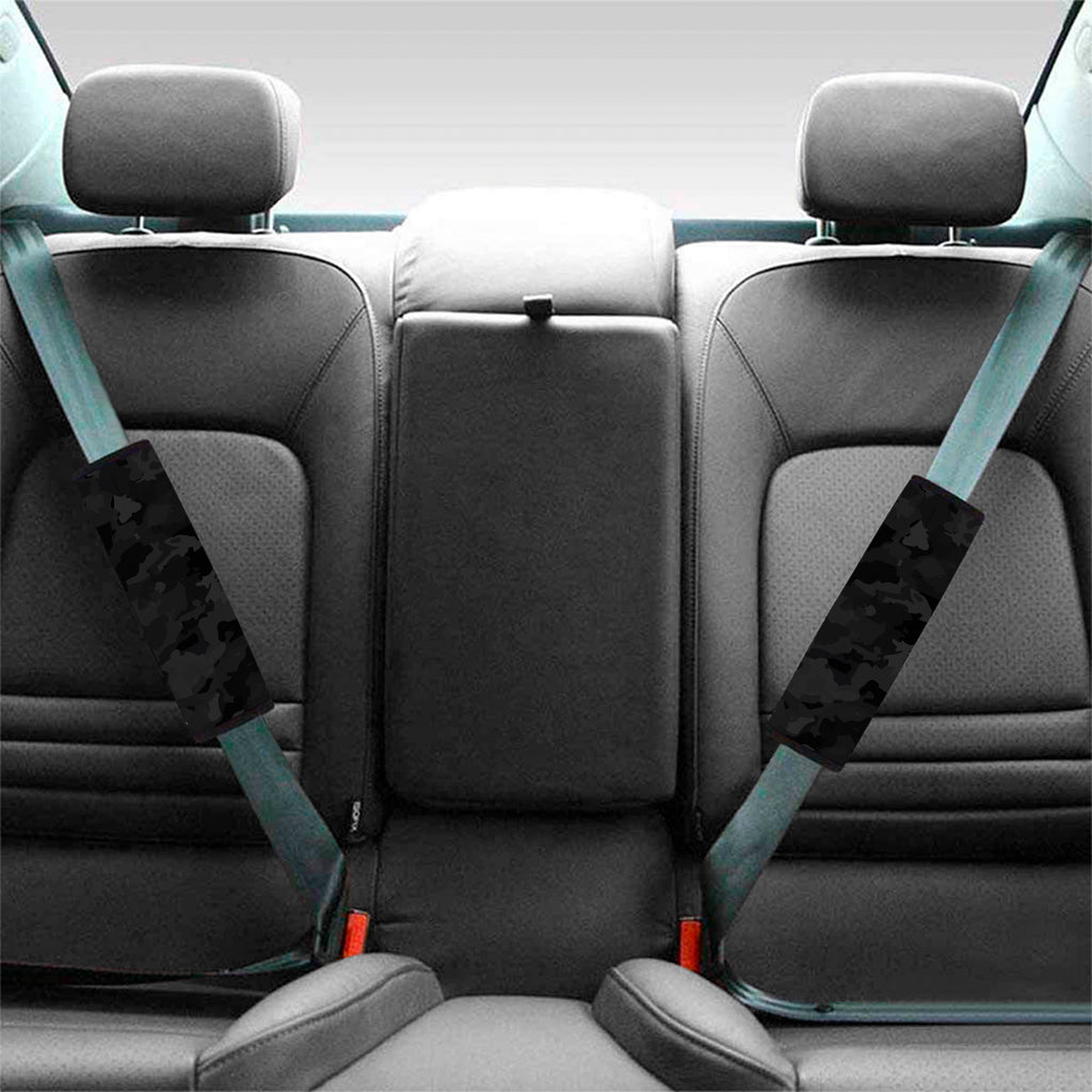 Black Camouflage Print Car Seat Belt Covers