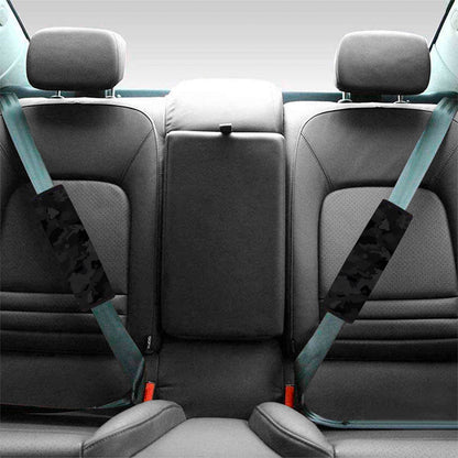 Black Camouflage Print Car Seat Belt Covers