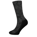 Black Camouflage Print Crew Socks