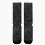 Black Camouflage Print Crew Socks