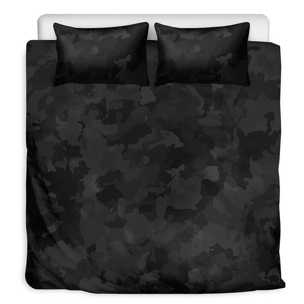Black Camouflage Print Duvet Cover Bedding Set