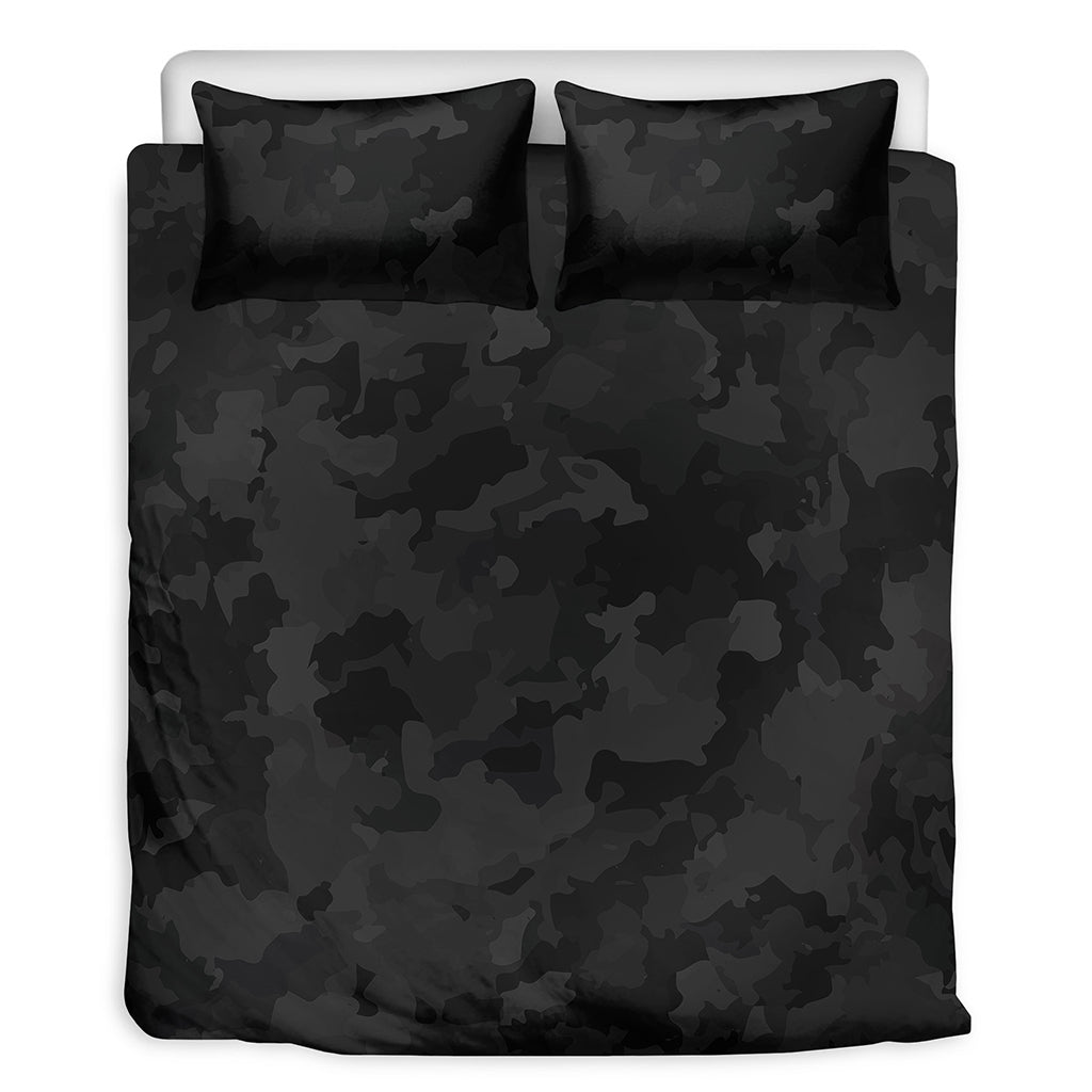 Black Camouflage Print Duvet Cover Bedding Set