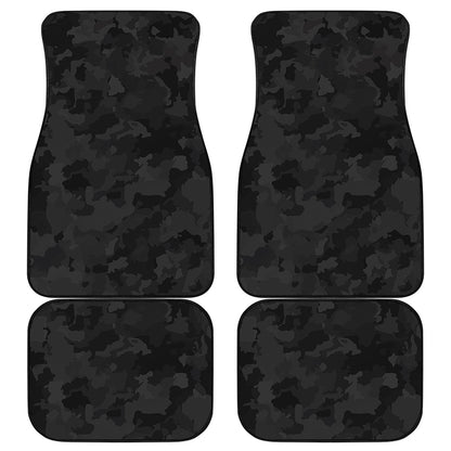 Black Camouflage Print Front and Back Car Floor Mats