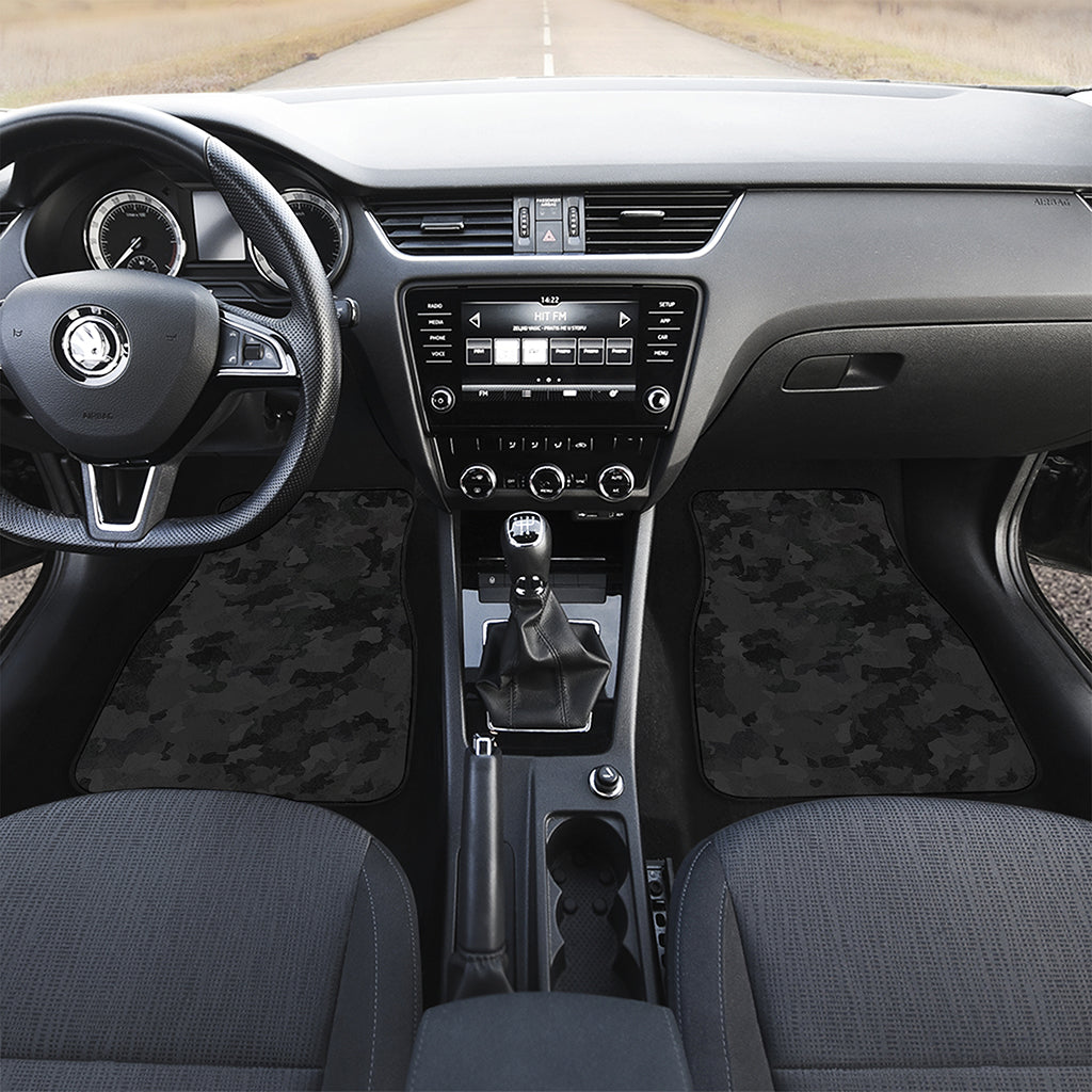 Black Camouflage Print Front and Back Car Floor Mats