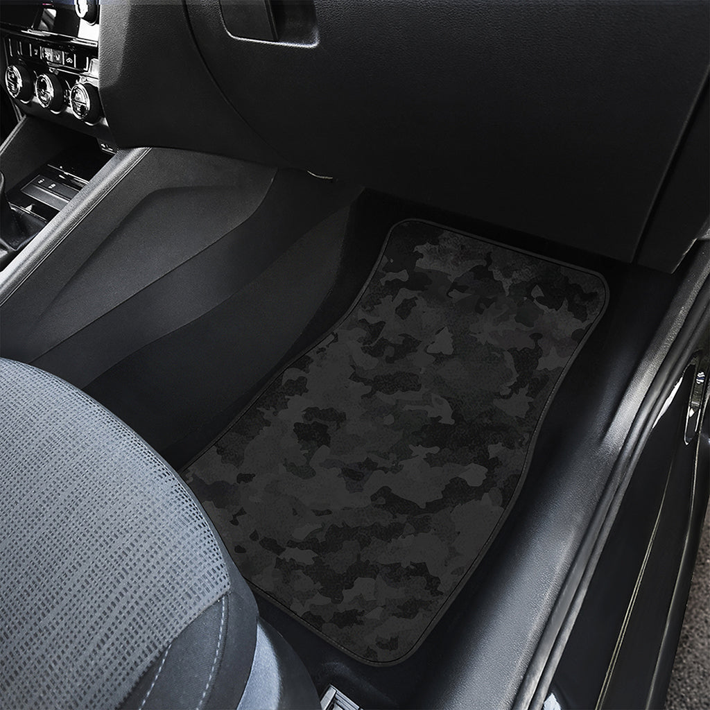 Black Camouflage Print Front and Back Car Floor Mats