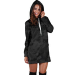 Black Camouflage Print Hoodie Dress GearFrost
