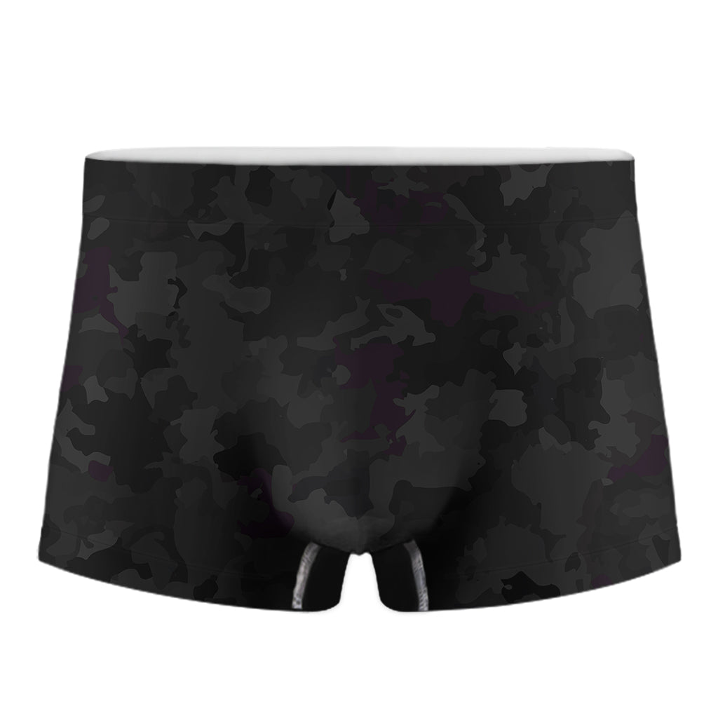 Black Camouflage Print Men's Boxer Briefs