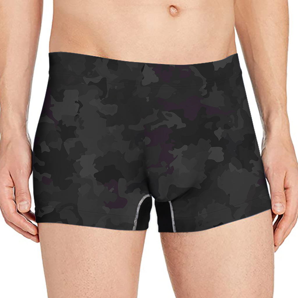 Black Camouflage Print Men's Boxer Briefs