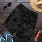 Black Camouflage Print Men's Shorts