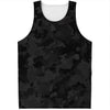 Black Camouflage Print Men's Tank Top