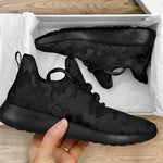 Black Camouflage Print Mesh Knit Shoes GearFrost