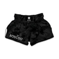 Black Camouflage Print Muay Thai Boxing Shorts