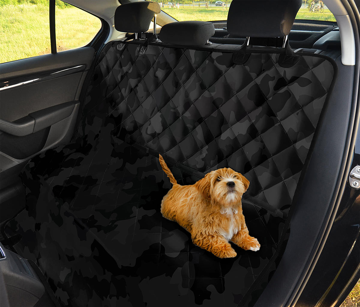 Black Camouflage Print Pet Car Back Seat Cover