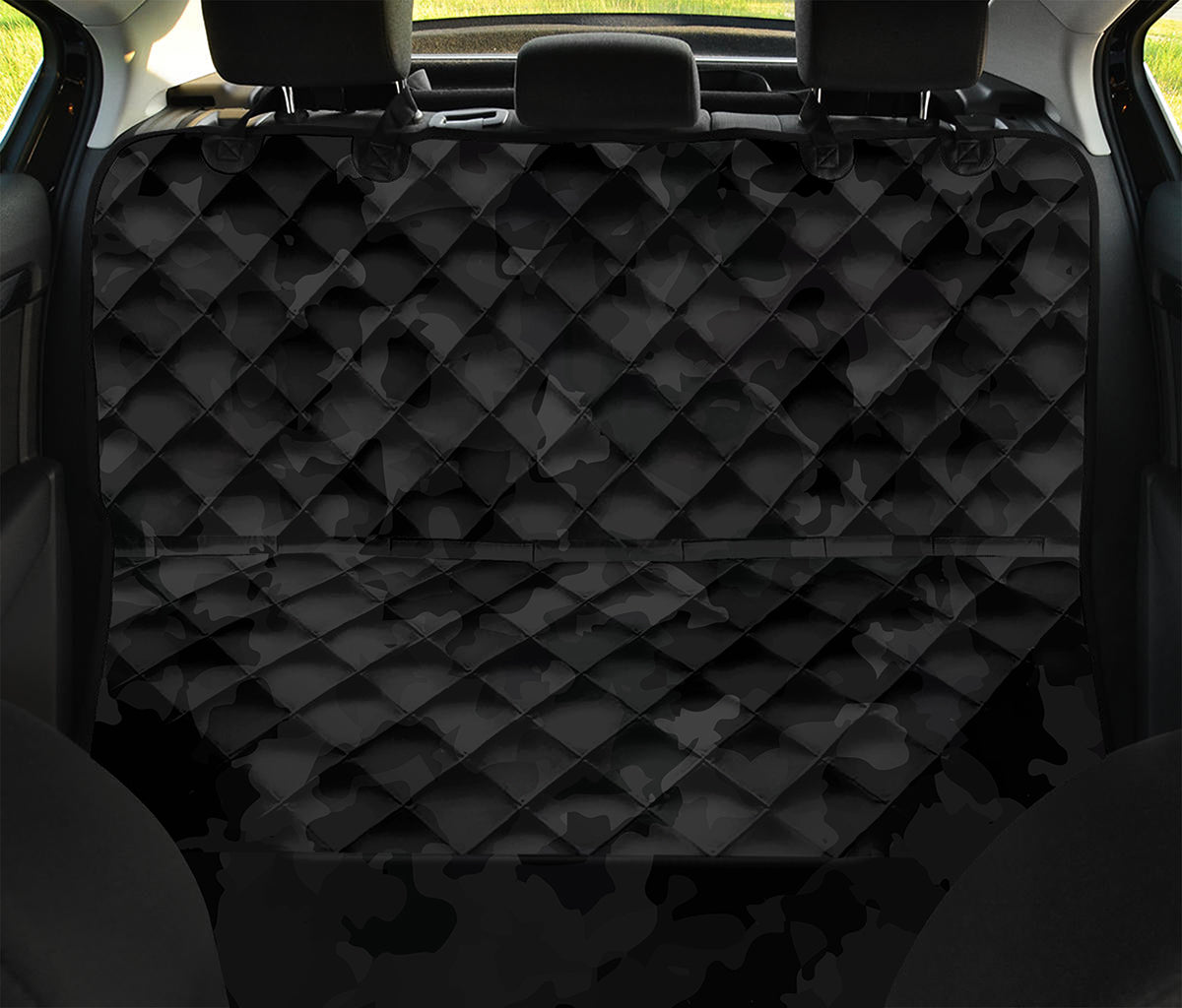 Black Camouflage Print Pet Car Back Seat Cover