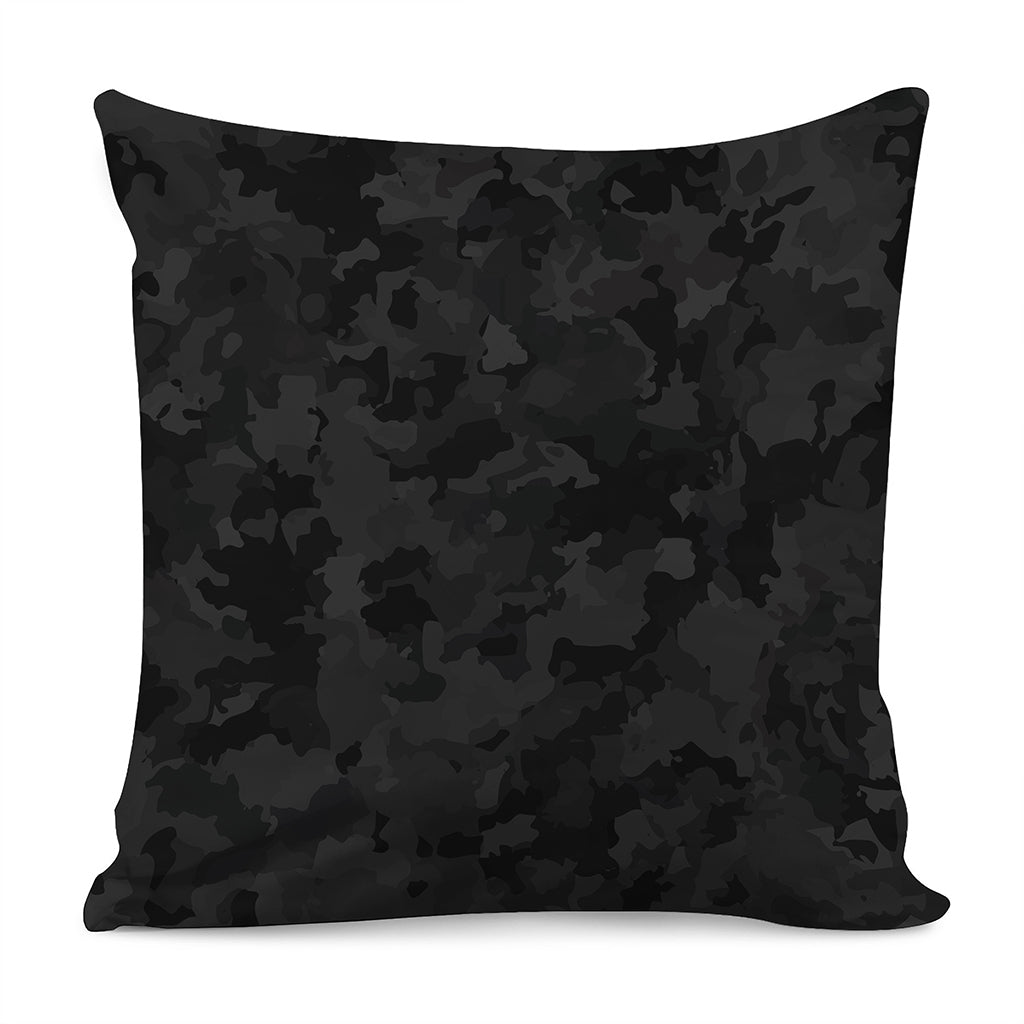 Black Camouflage Print Pillow Cover