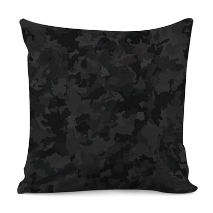 Black Camouflage Print Pillow Cover