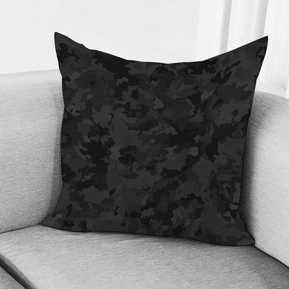 Black Camouflage Print Pillow Cover