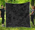 Black Camouflage Print Quilt