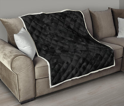 Black Camouflage Print Quilt