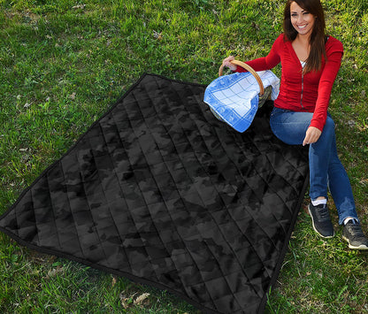 Black Camouflage Print Quilt