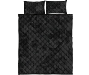 Black Camouflage Print Quilt Bed Set