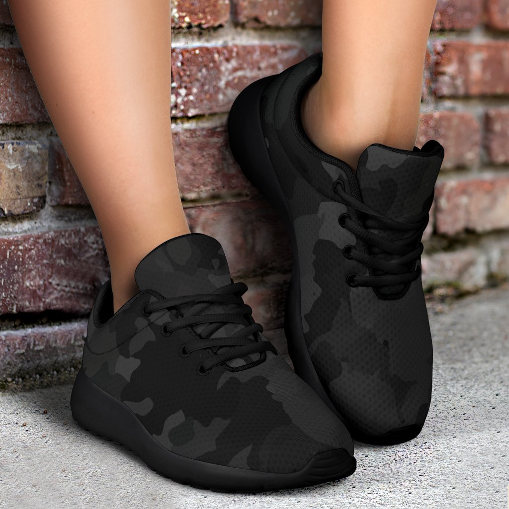 Black Camouflage Print Sport Shoes GearFrost