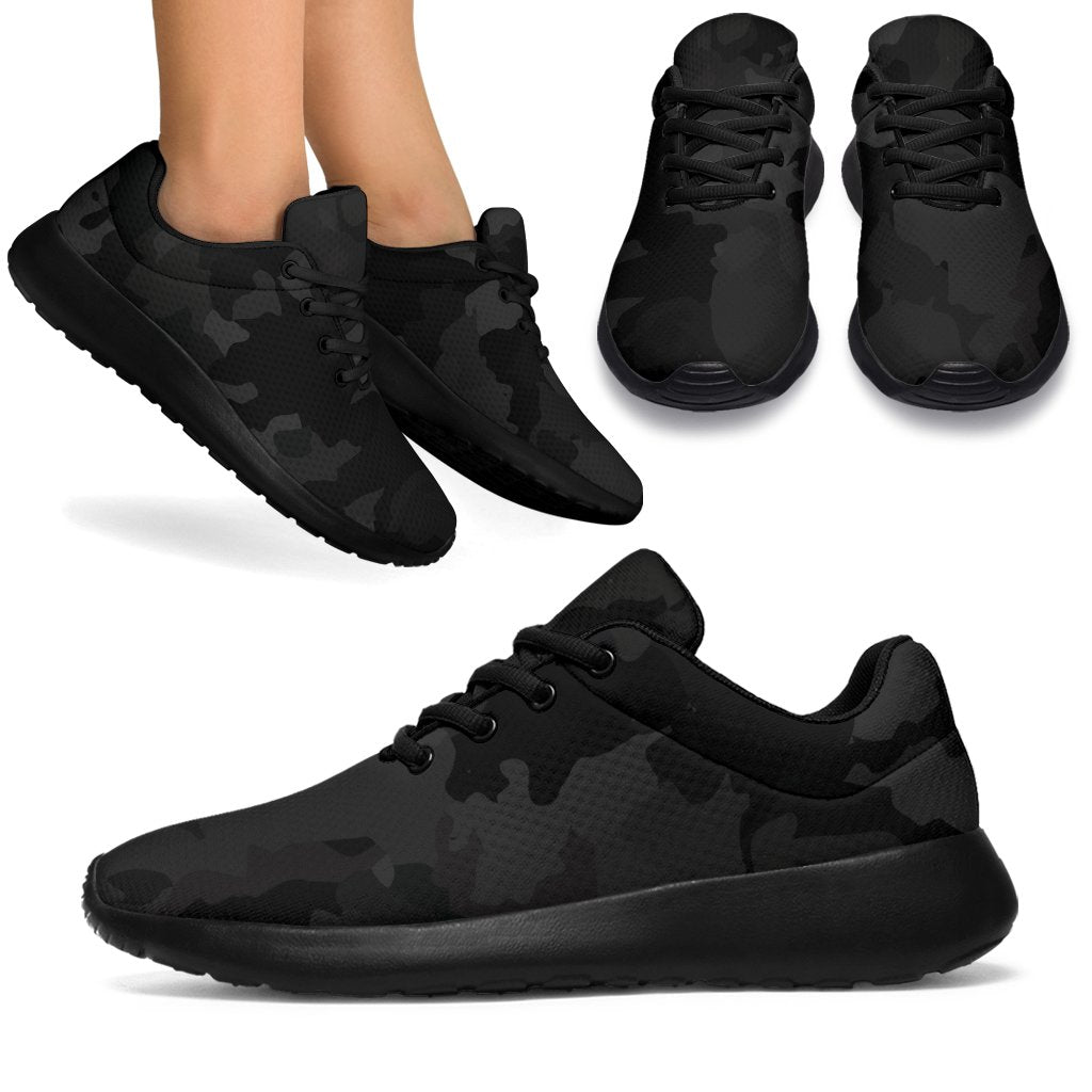 Black Camouflage Print Sport Shoes GearFrost