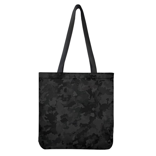 Black Camouflage Print Tote Bag