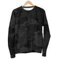 Black Camouflage Print Women's Crewneck Sweatshirt