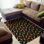 Black Carrot Pattern Print Area Rug