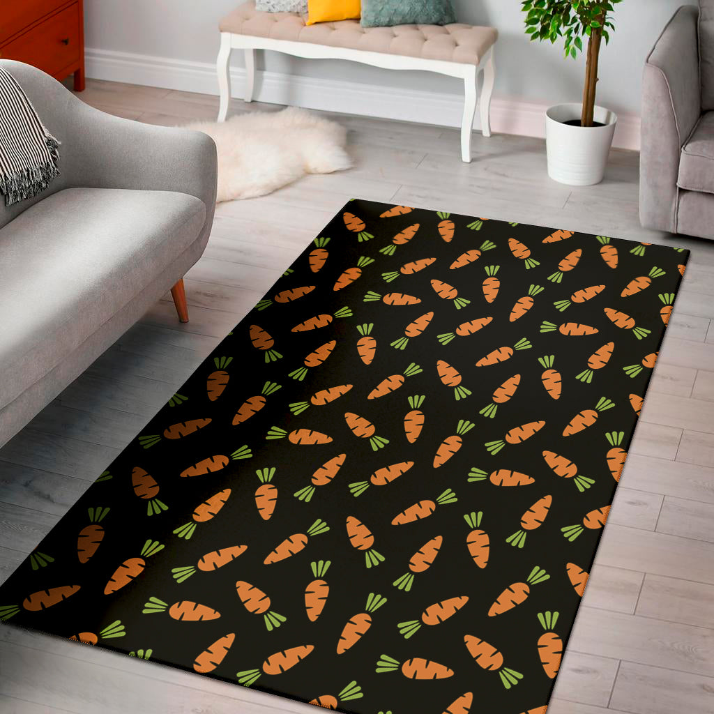 Black Carrot Pattern Print Area Rug